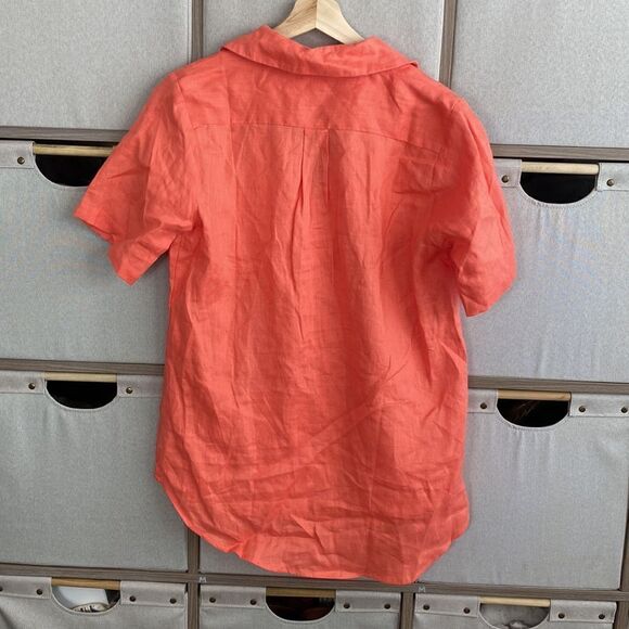 Talulah orange linen button down - Picture 5 of 5